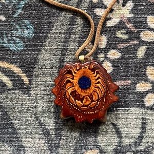 Real Sapphire Third Eye Pinecone Necklace